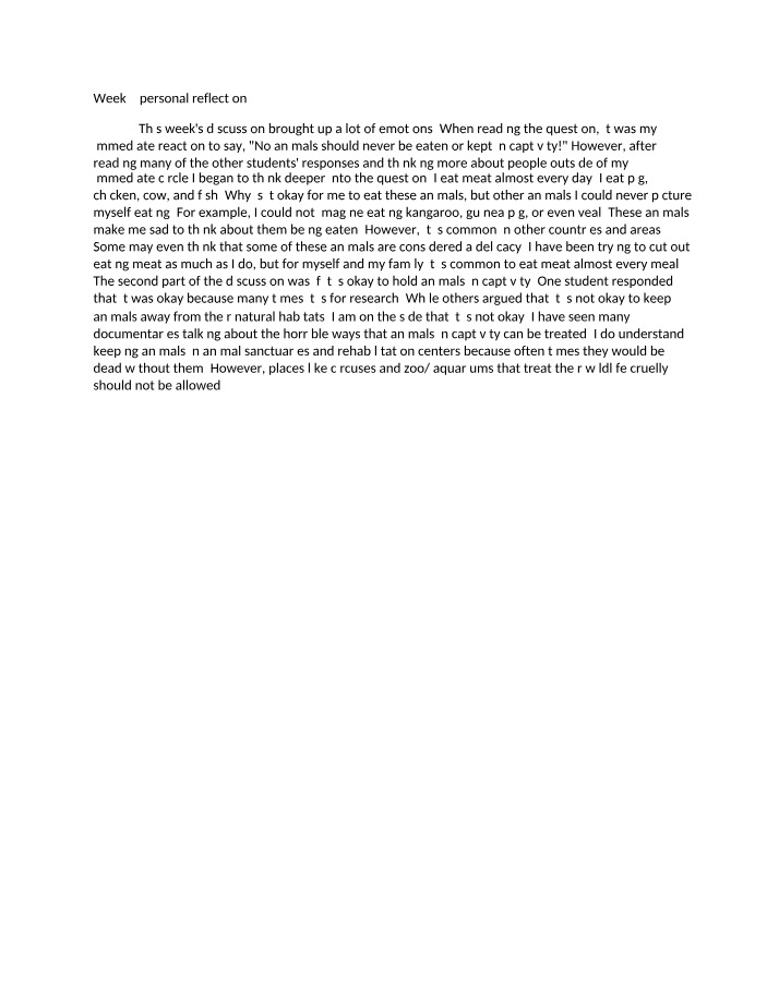 Reflection on the Morality of Eating and Animal Ethics