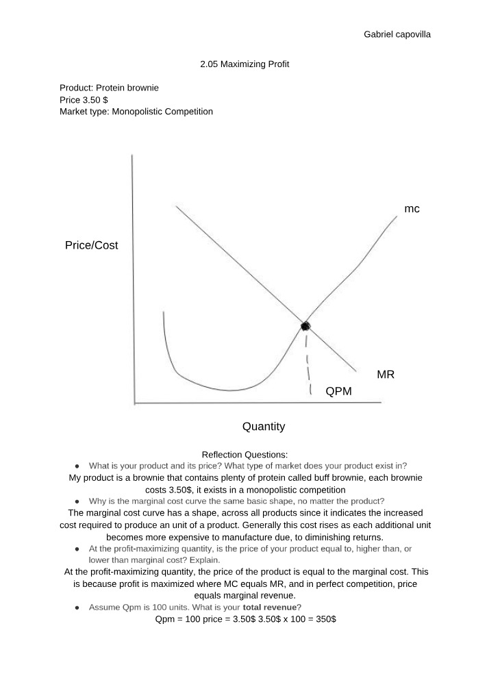 Maximizing Profit 2.05
