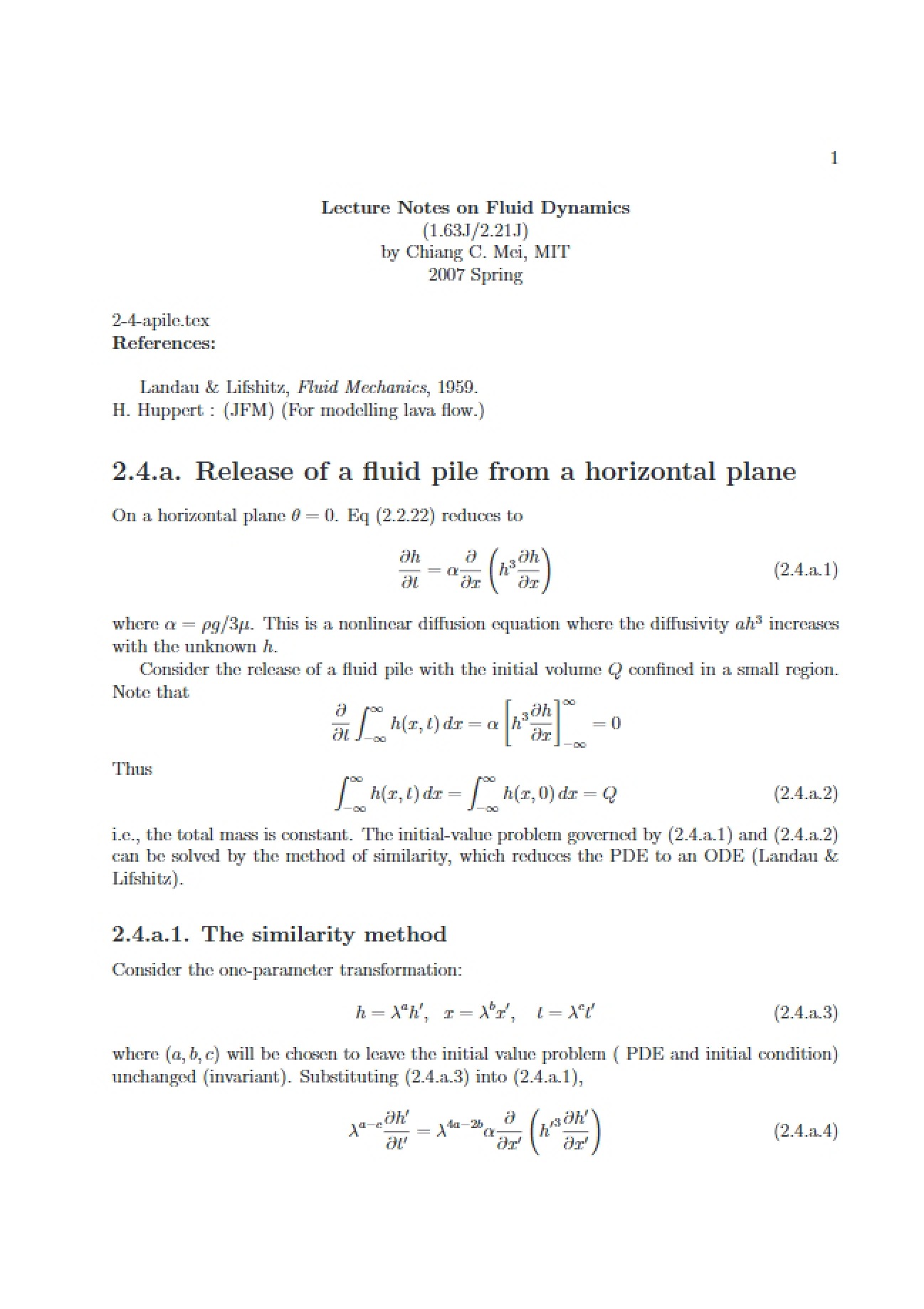 Advanced Fluid Dynamics Notes