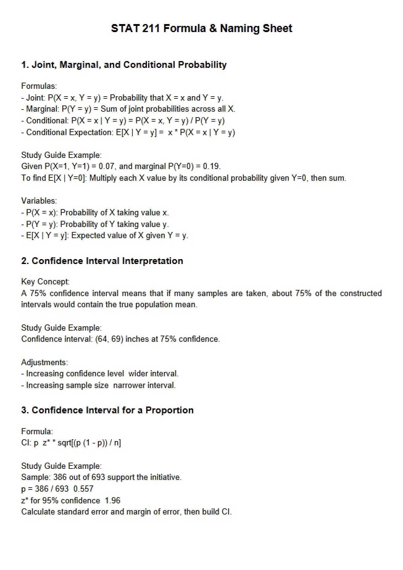 Formula and Naming Sheet