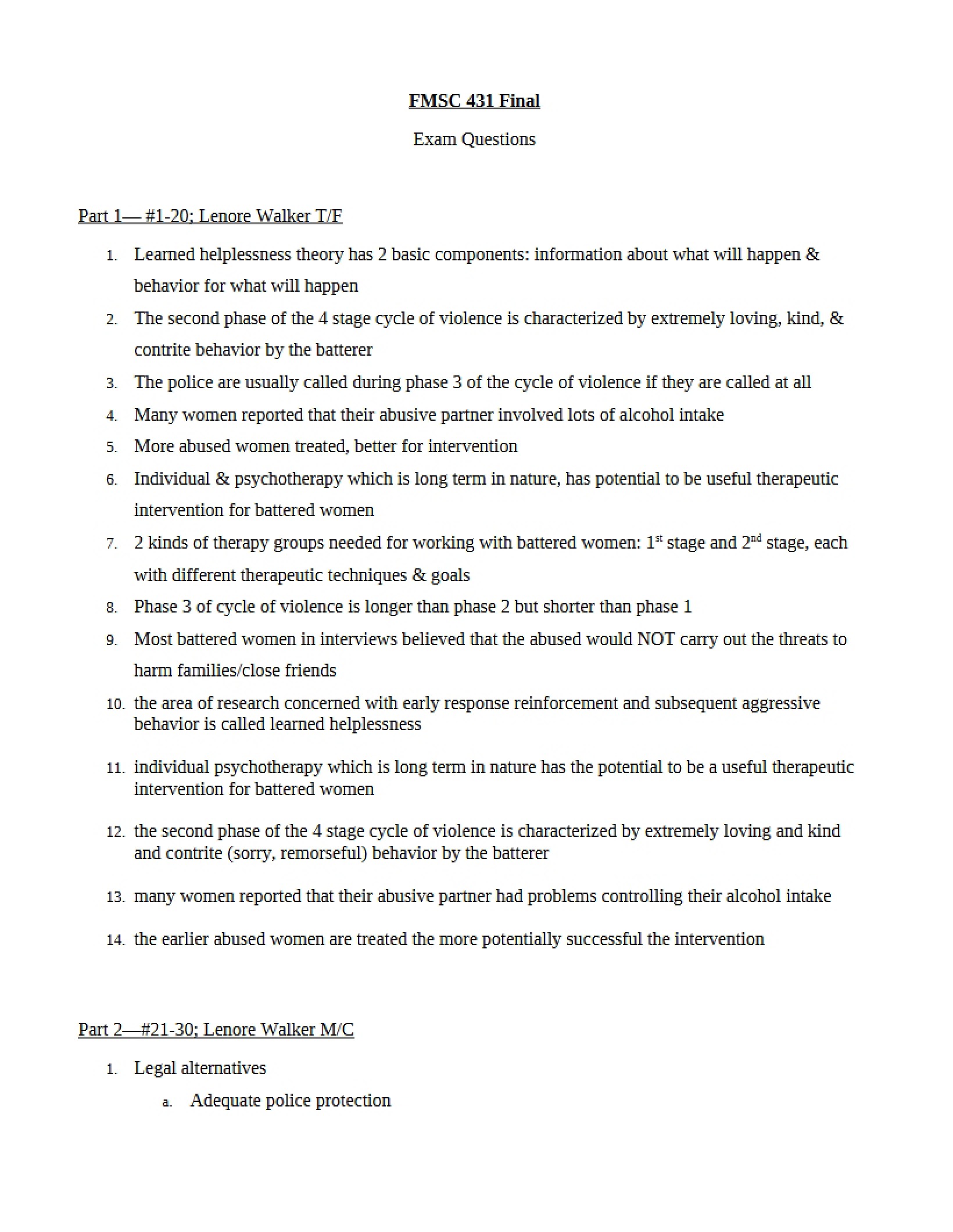 Examination Final