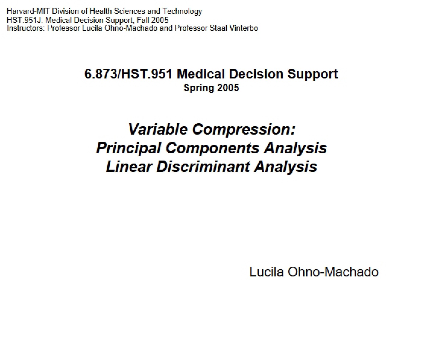 Compression of Variables