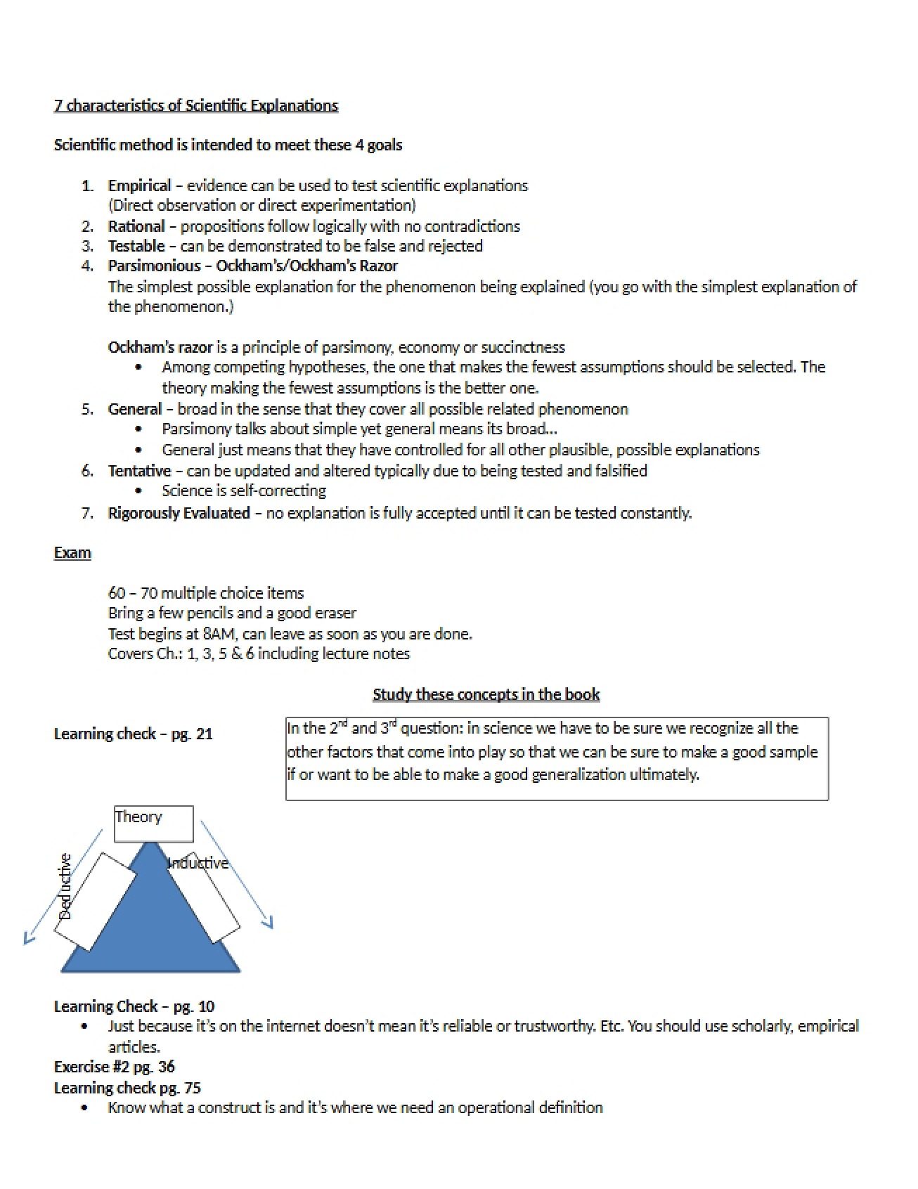 Research Methods Class Notes
