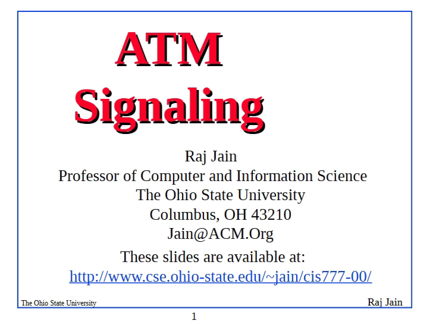 ATM Network Signaling