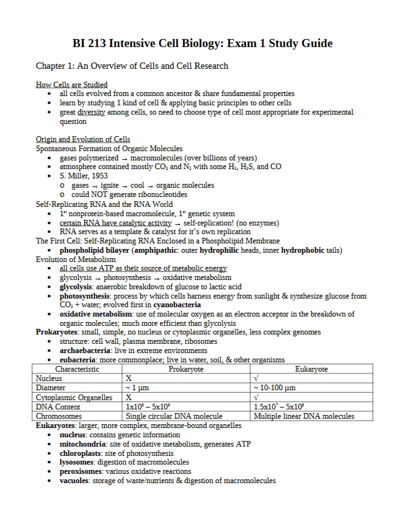 Chapter One An Overview of Cells and Cell Research