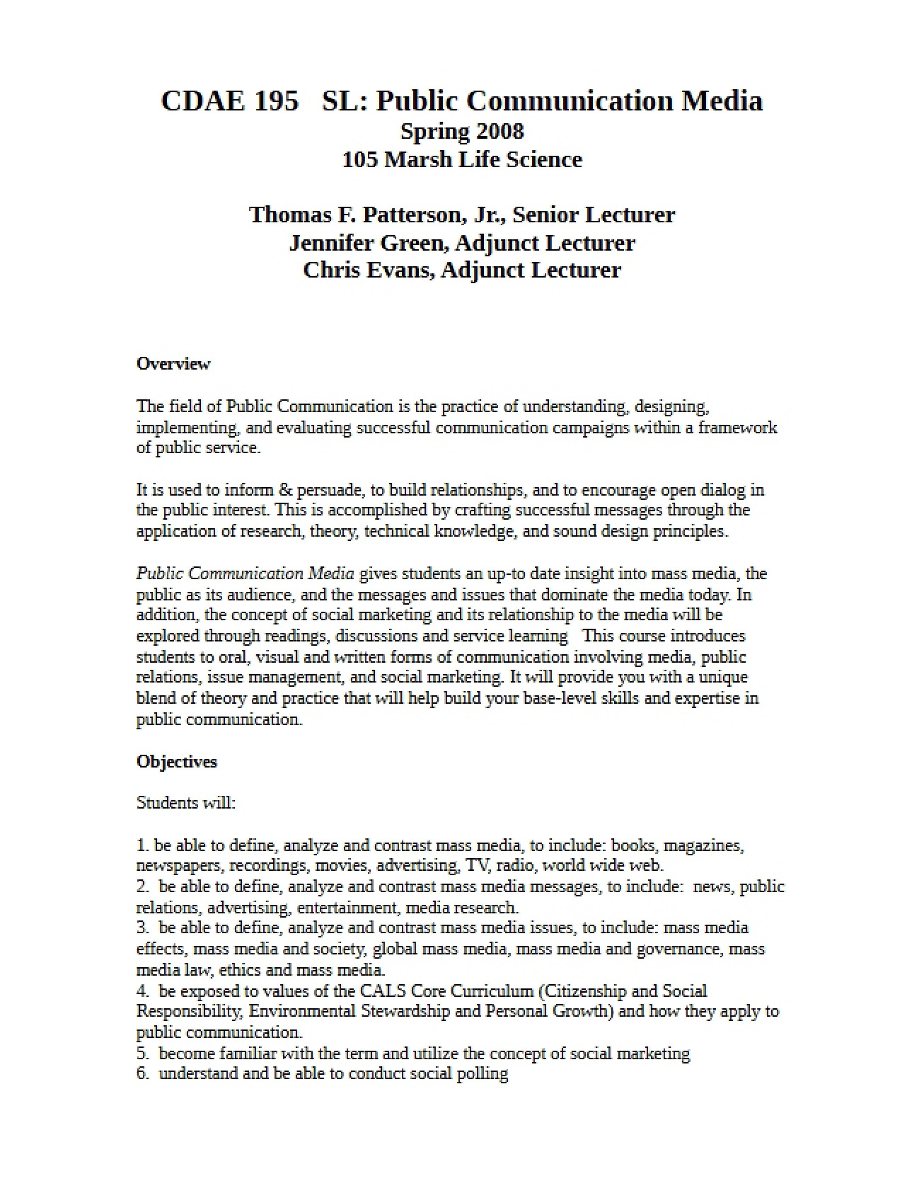 Holistic Design Studio Syllabus