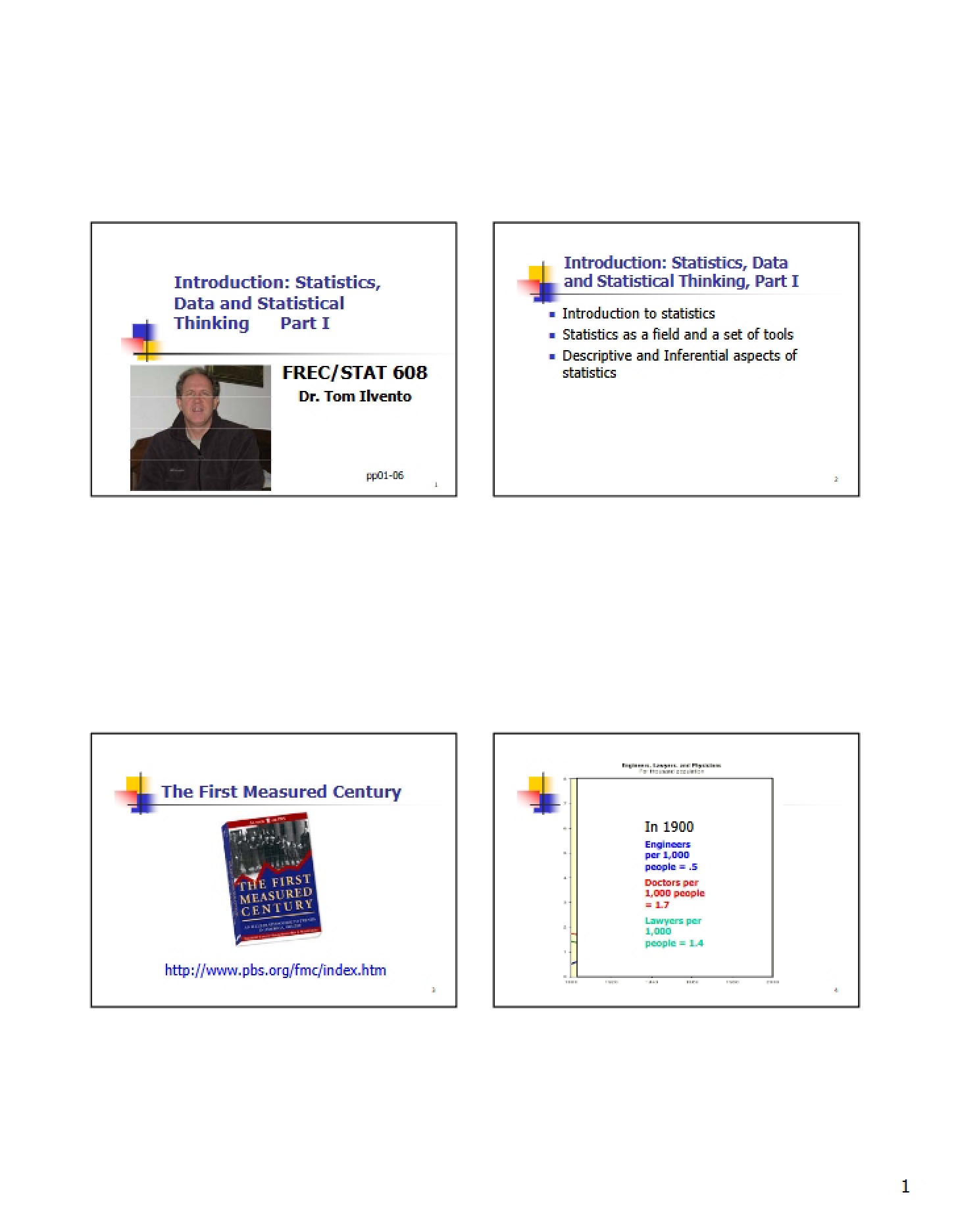 Statistics, Data, and Statistical Thinking Intro
