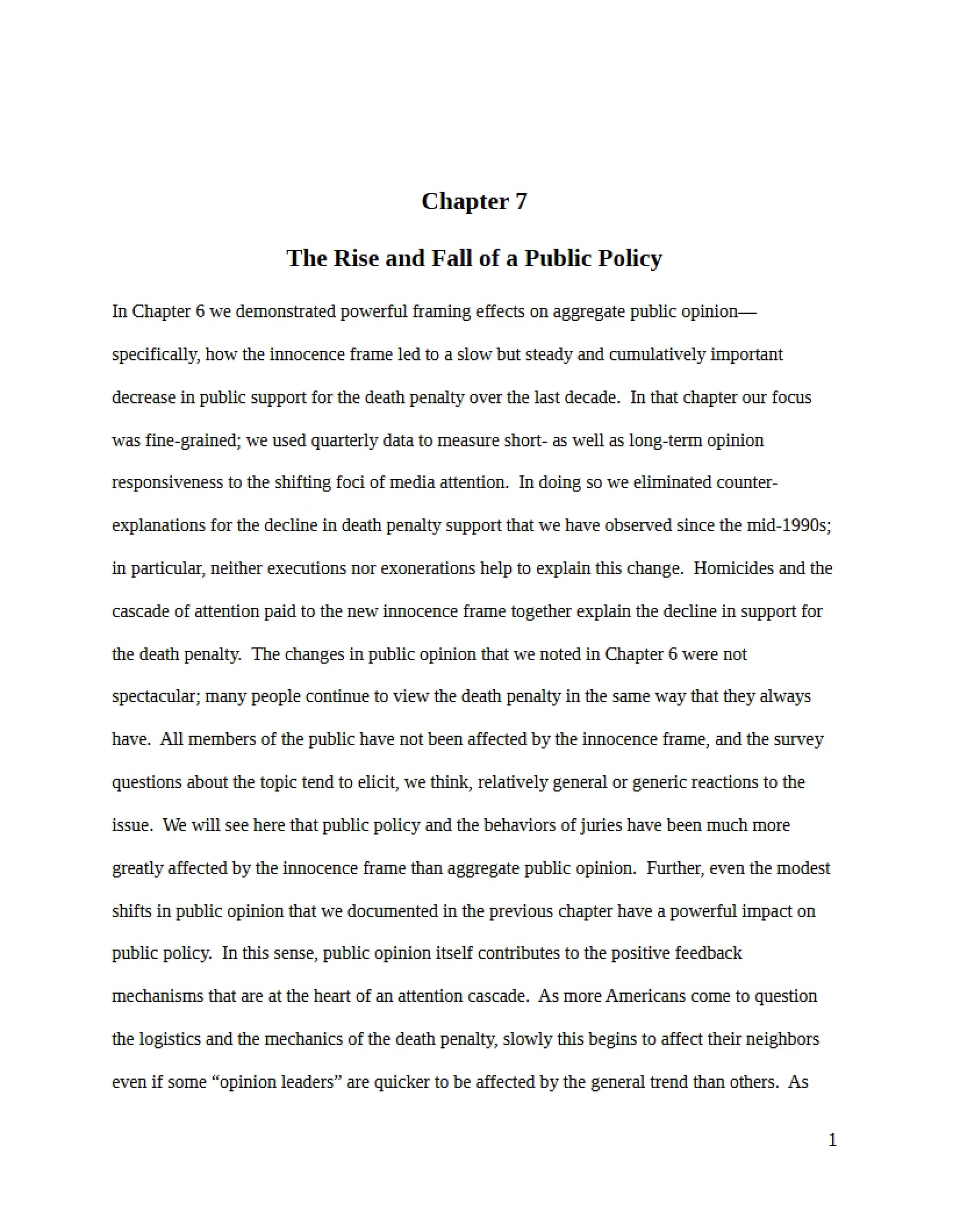 Public Policy Rise and Fall Chapter 7