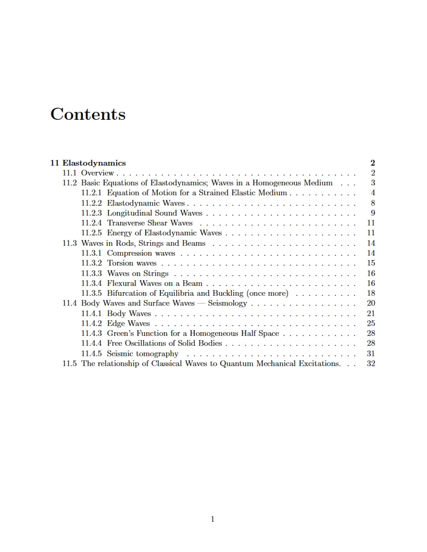 Elastodynamics in Classical Physics
