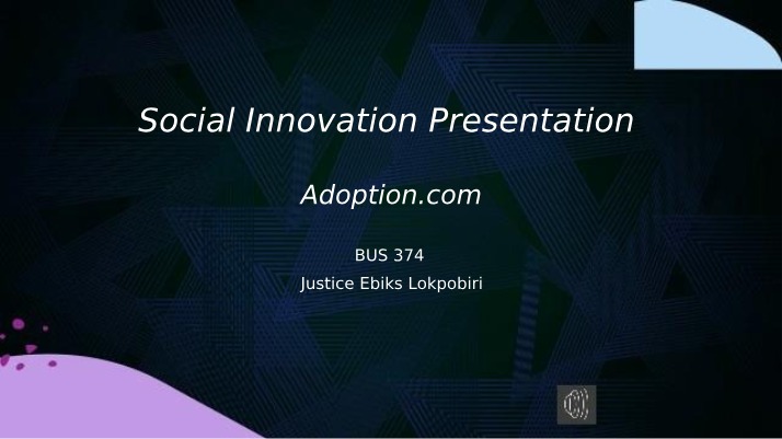 Presentation on Social Innovation