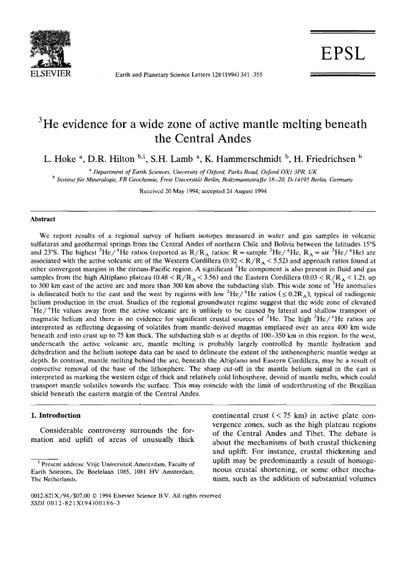 Evidence for a Wide Zone of Active Mantle Melting