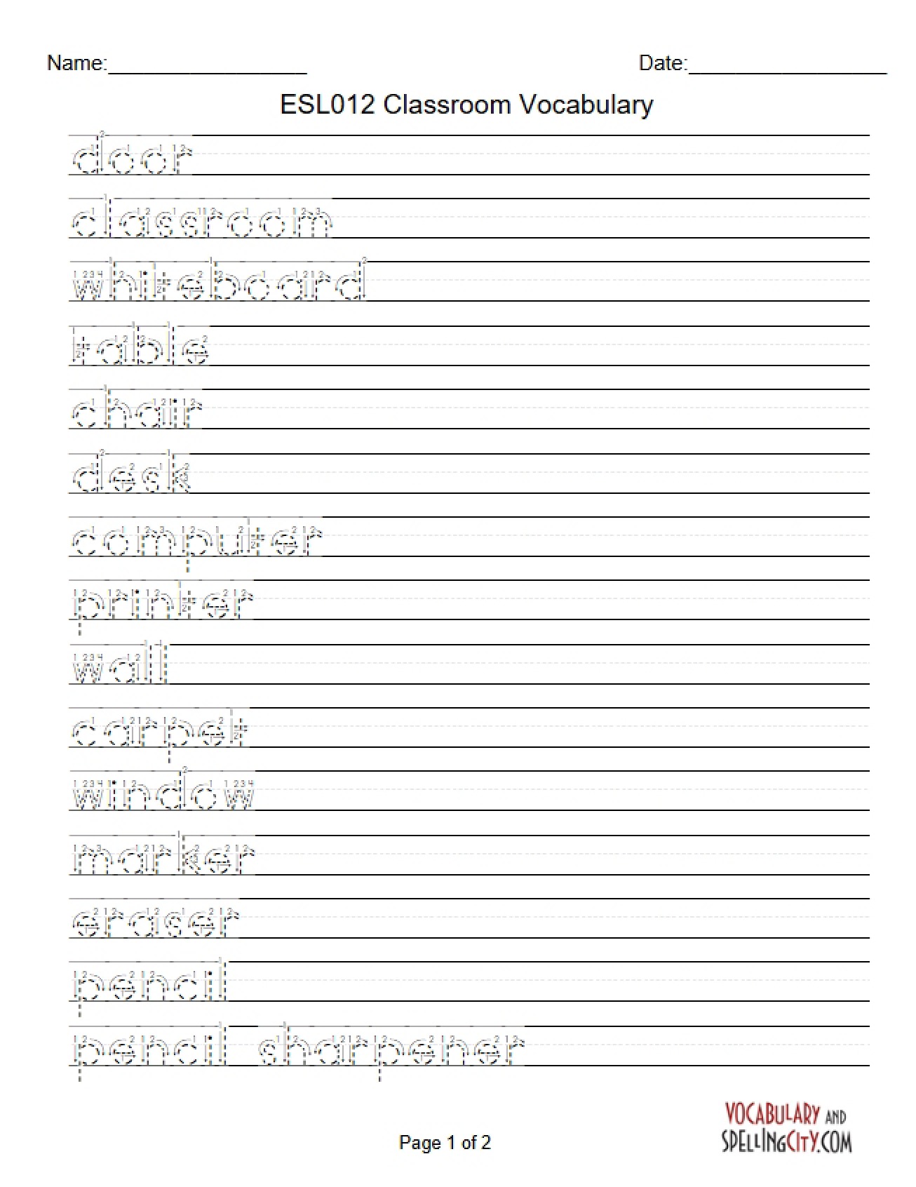Vocabulary SC for Classroom