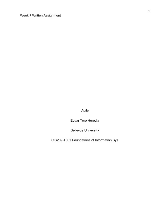 Assignment - Agile Principles