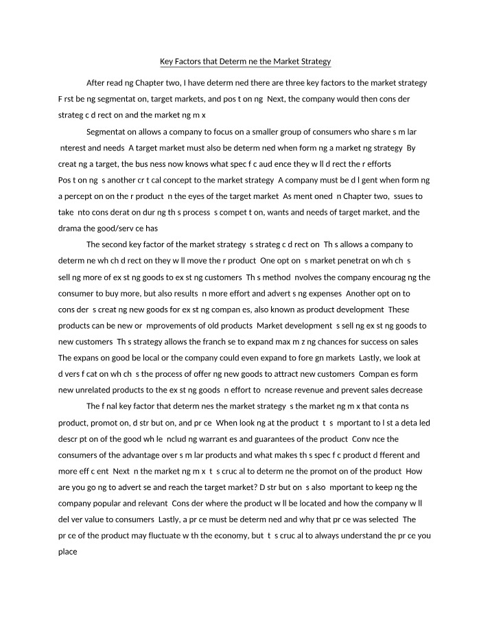 Chapter Two Short Essay