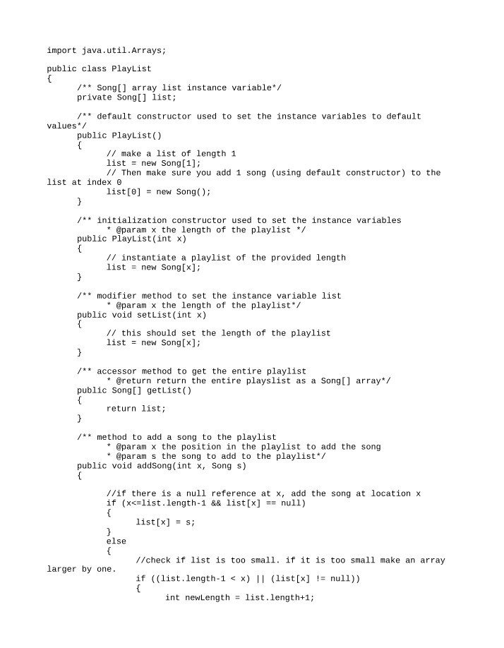 Java Playlist - Song Management (Adding and Removing)
