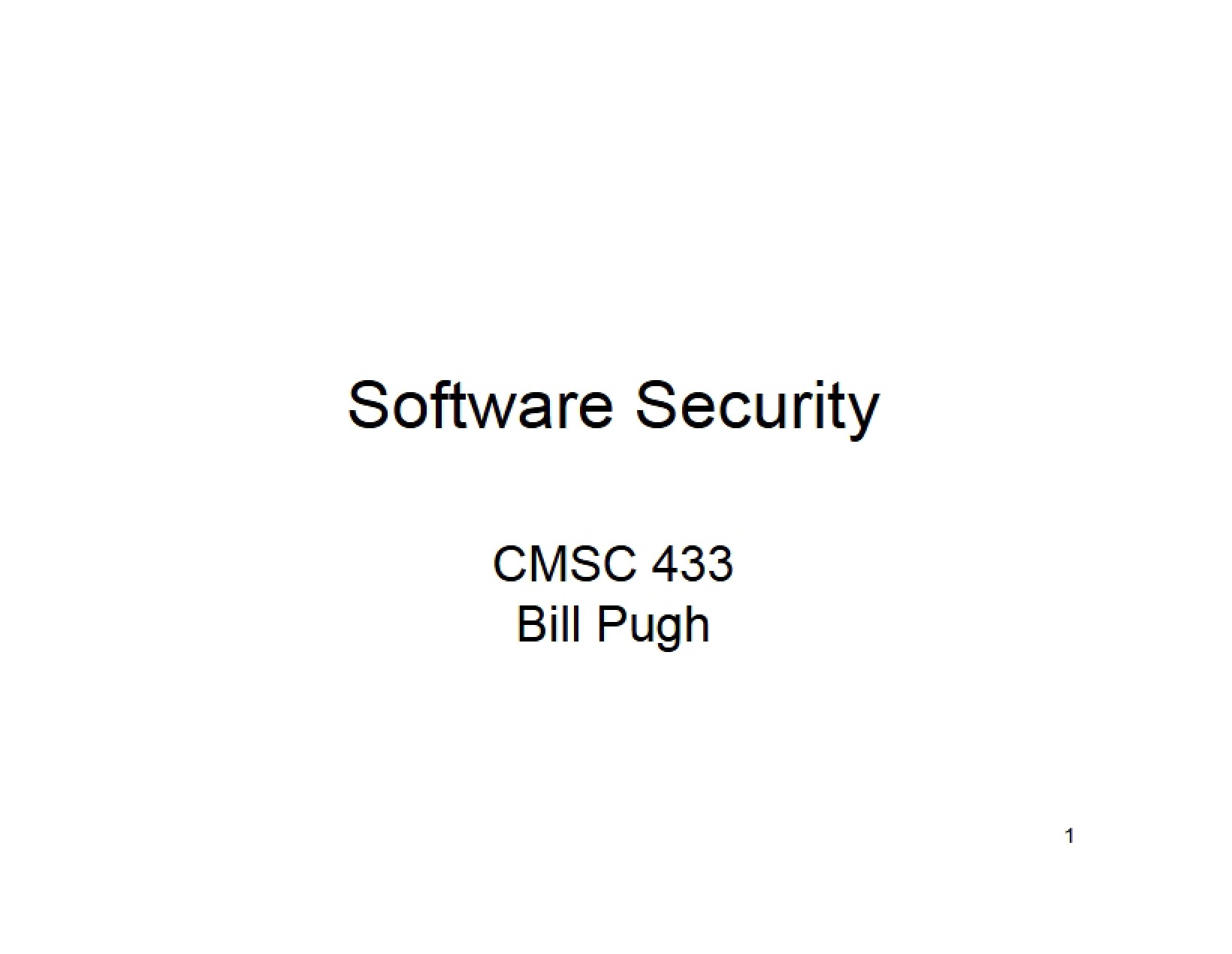 Security in Software