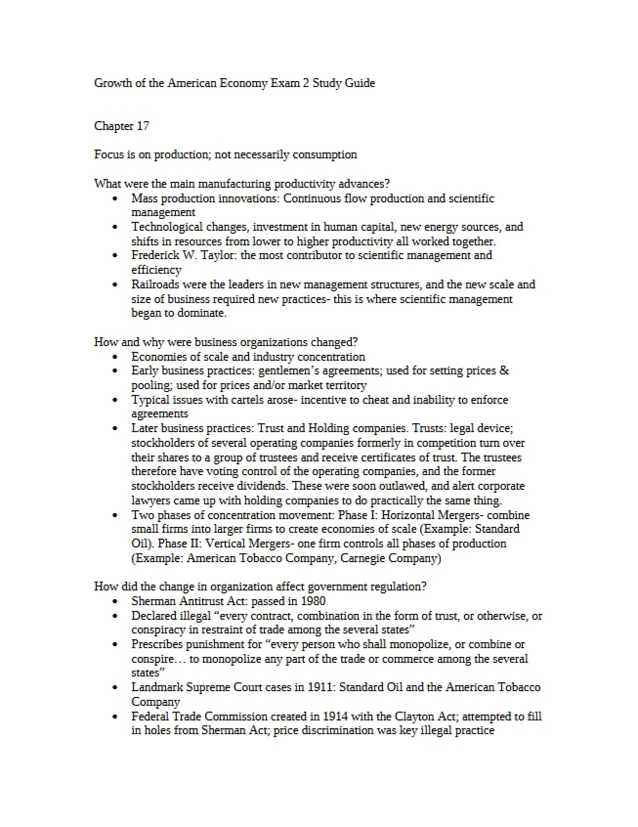 Review Guide for the Second Exam