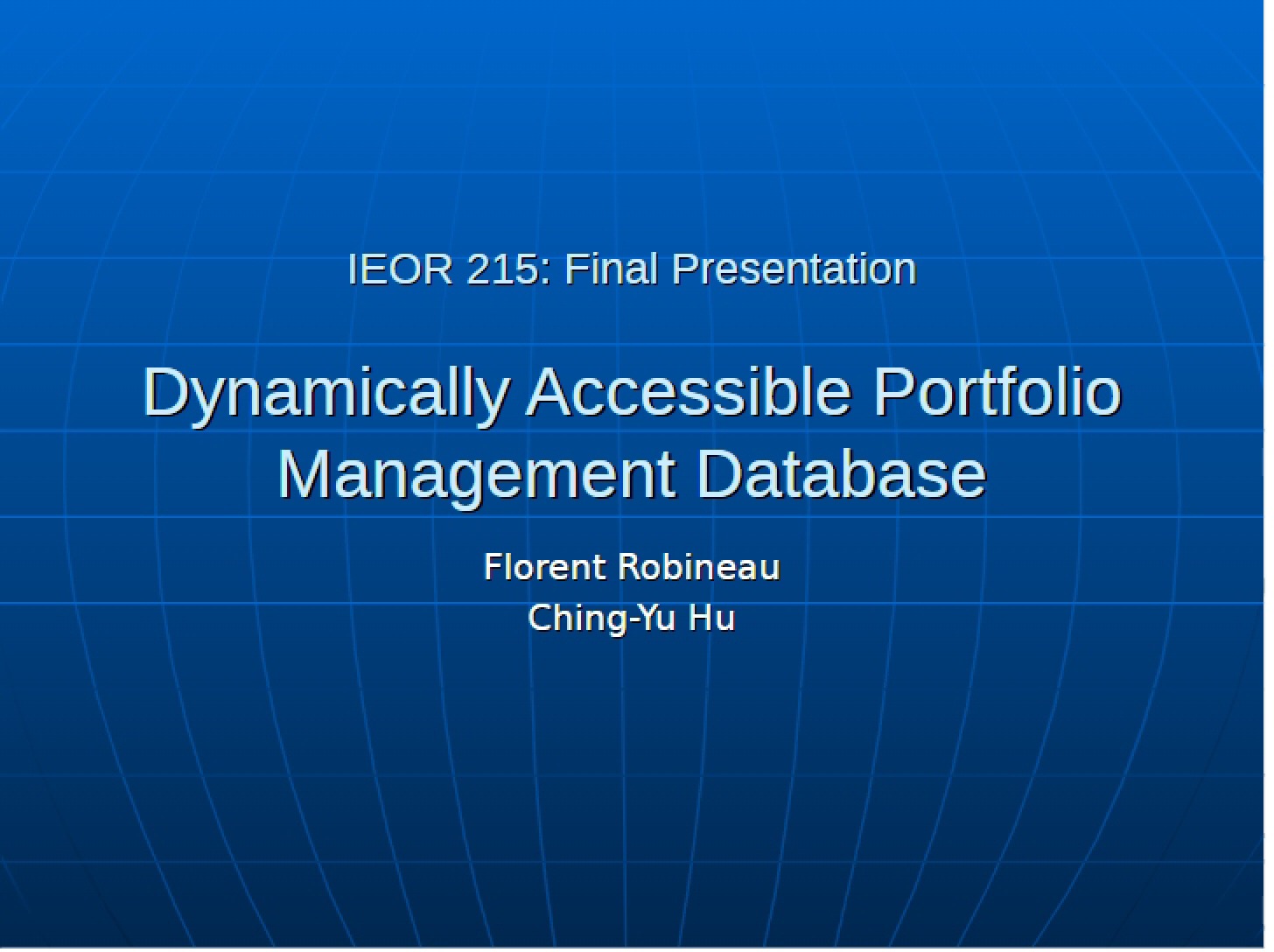Portfolio Management Database with Dynamic Access