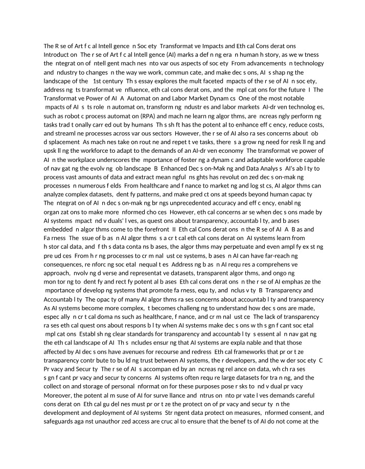 Essay on AI