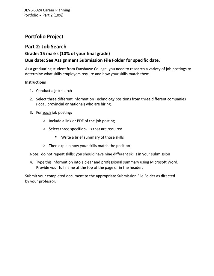 Job Search Portfolio - Part 2