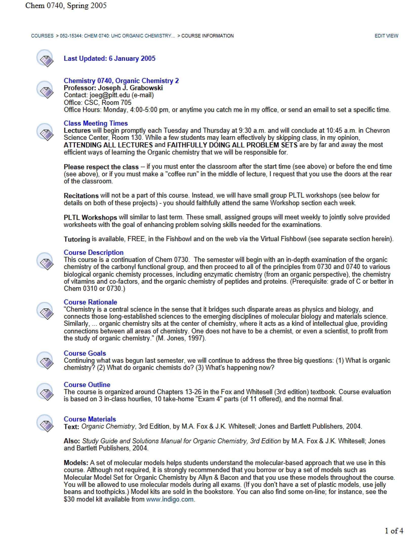 Info for Course 0740