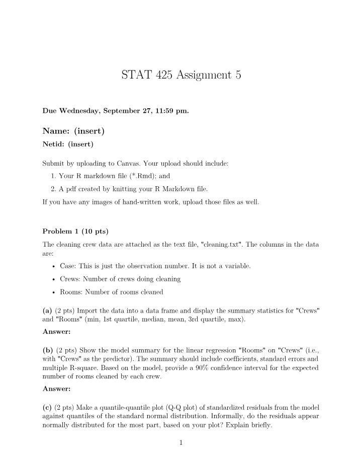 STAT 425 Assignment 5 Final