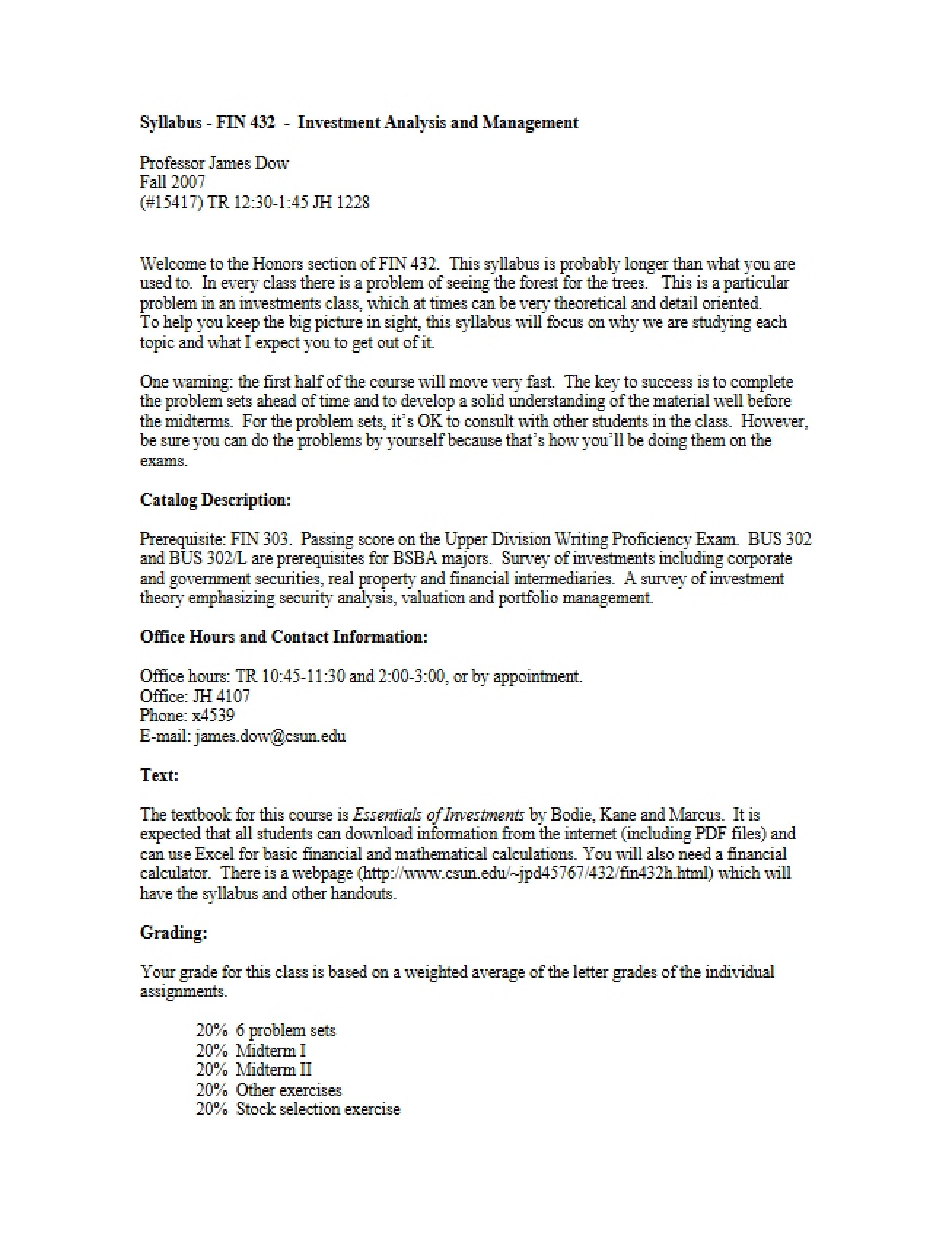 Investment Analysis Syllabus V2