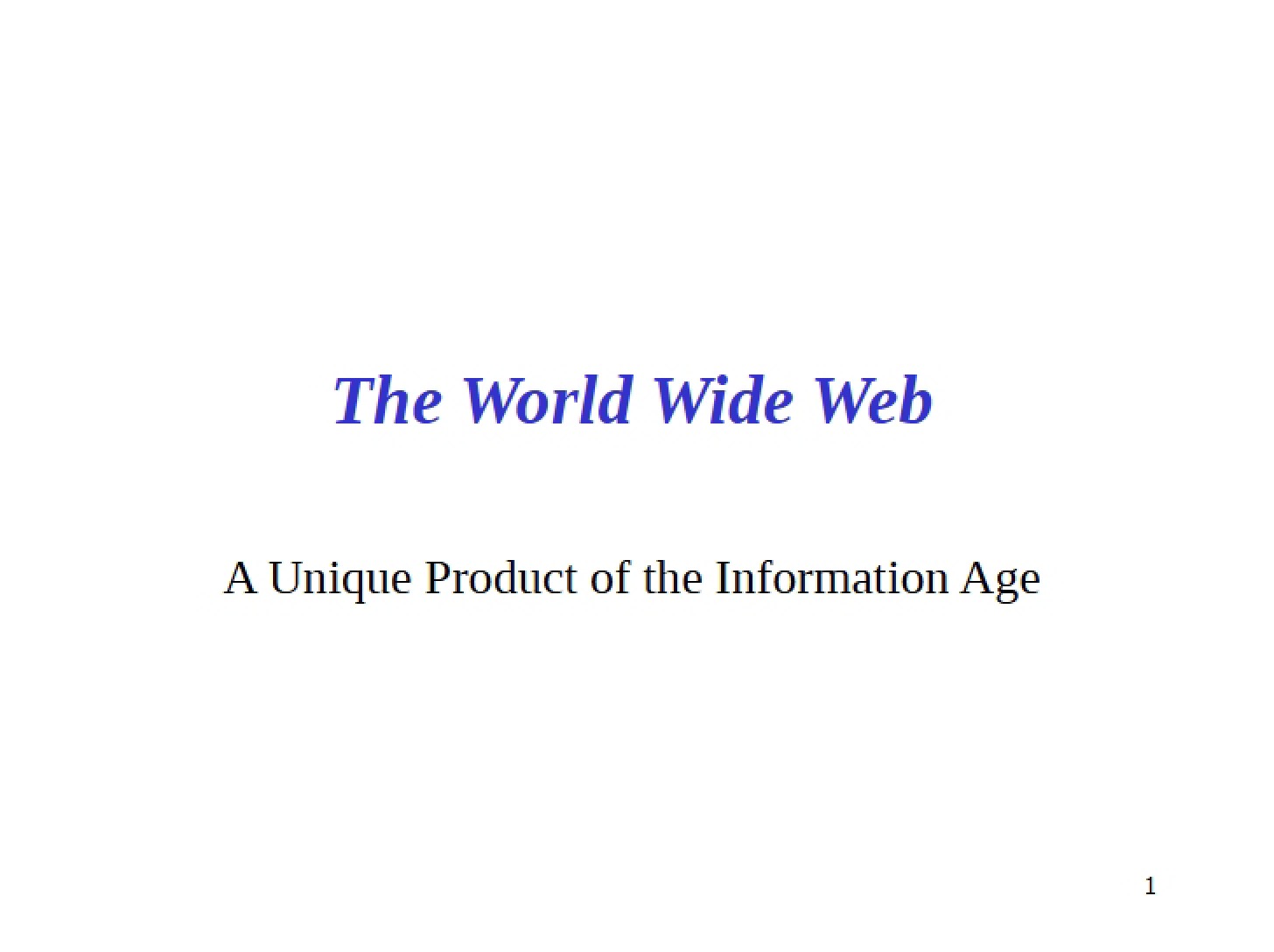 WWW Overview