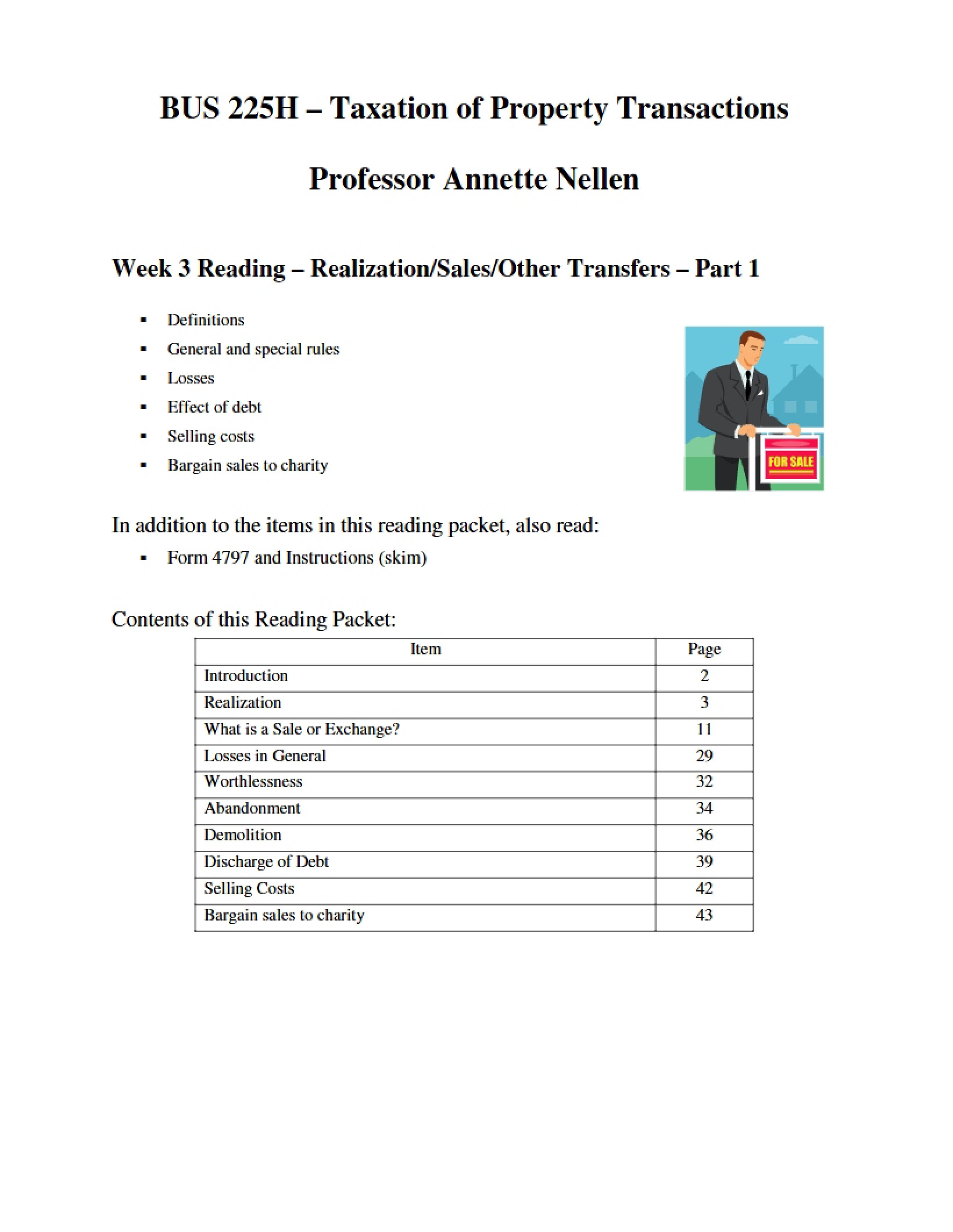 Reading for Week Three