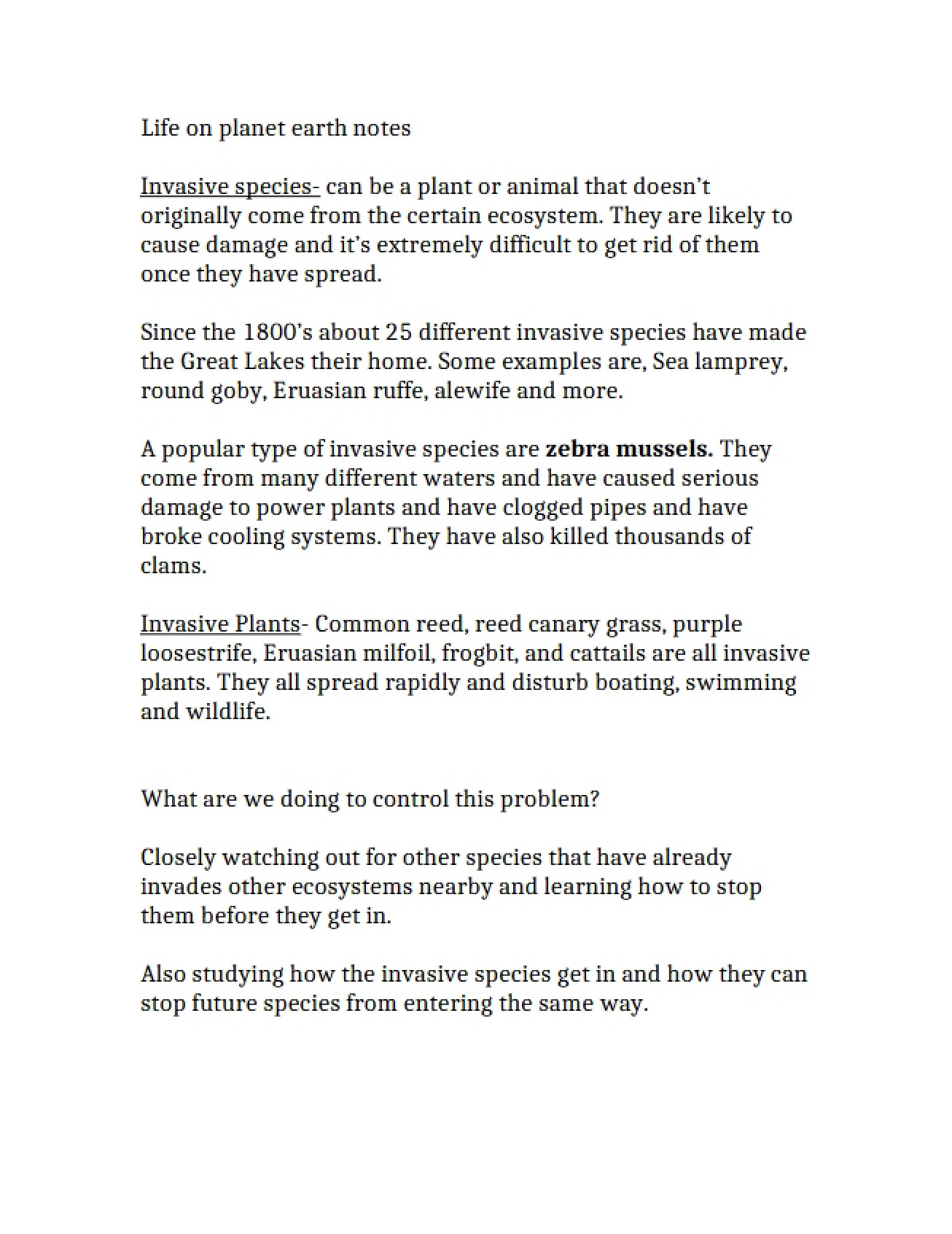 Course Overview Life on Planet Earth