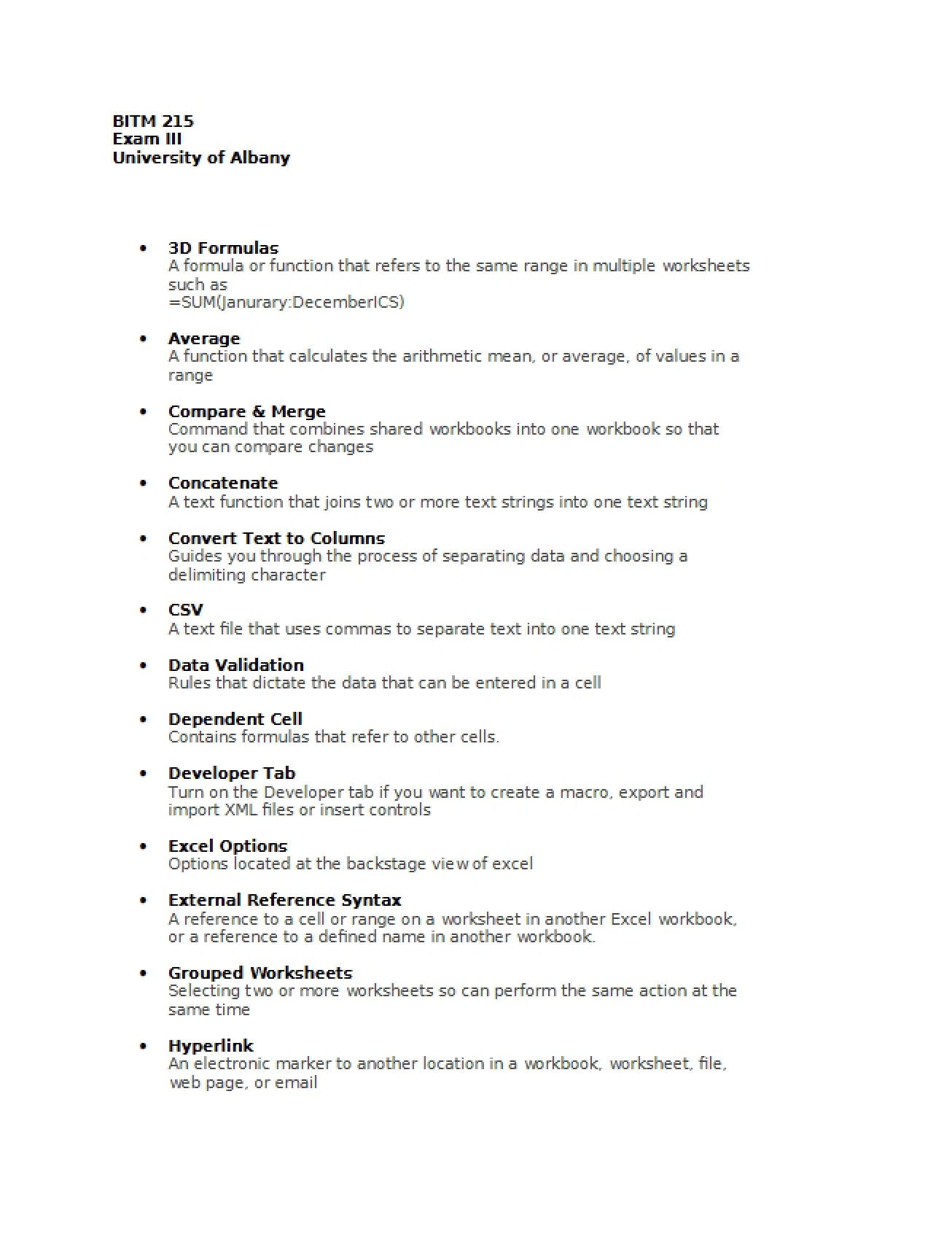 Third Exam (ITM 215)