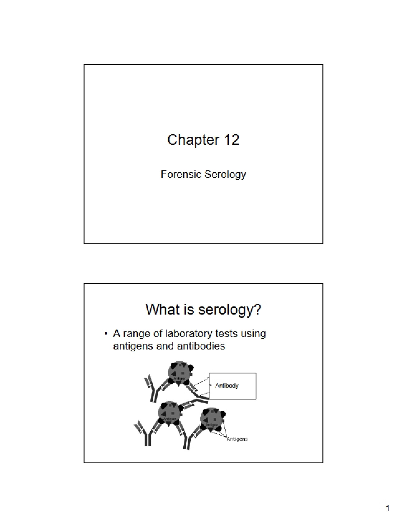 Notes on Forensic Serology
