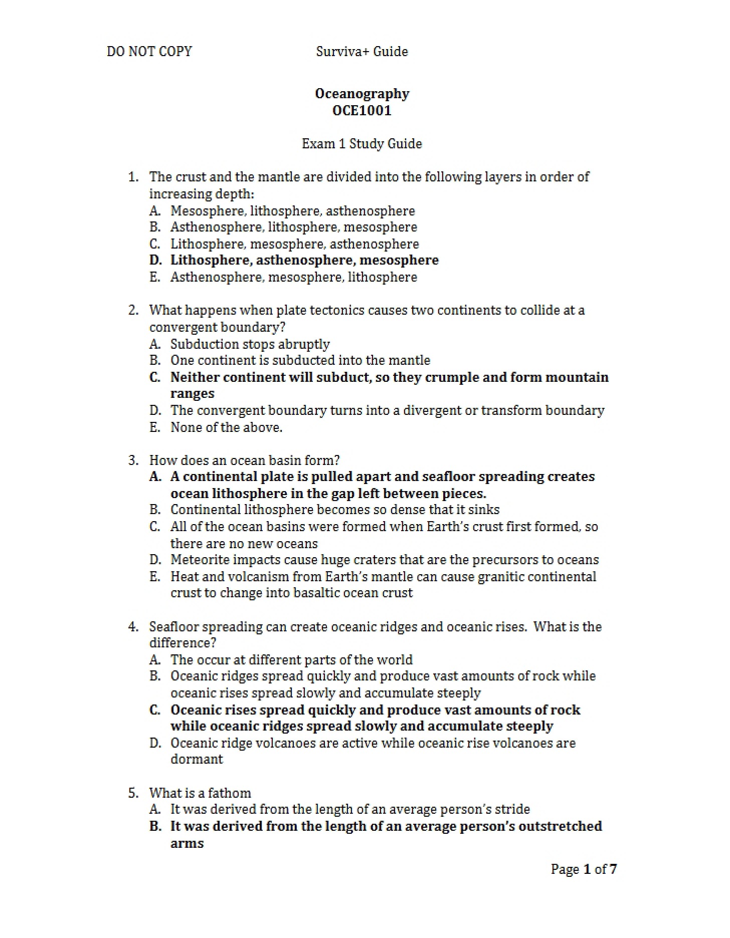 Guide for Exam 1