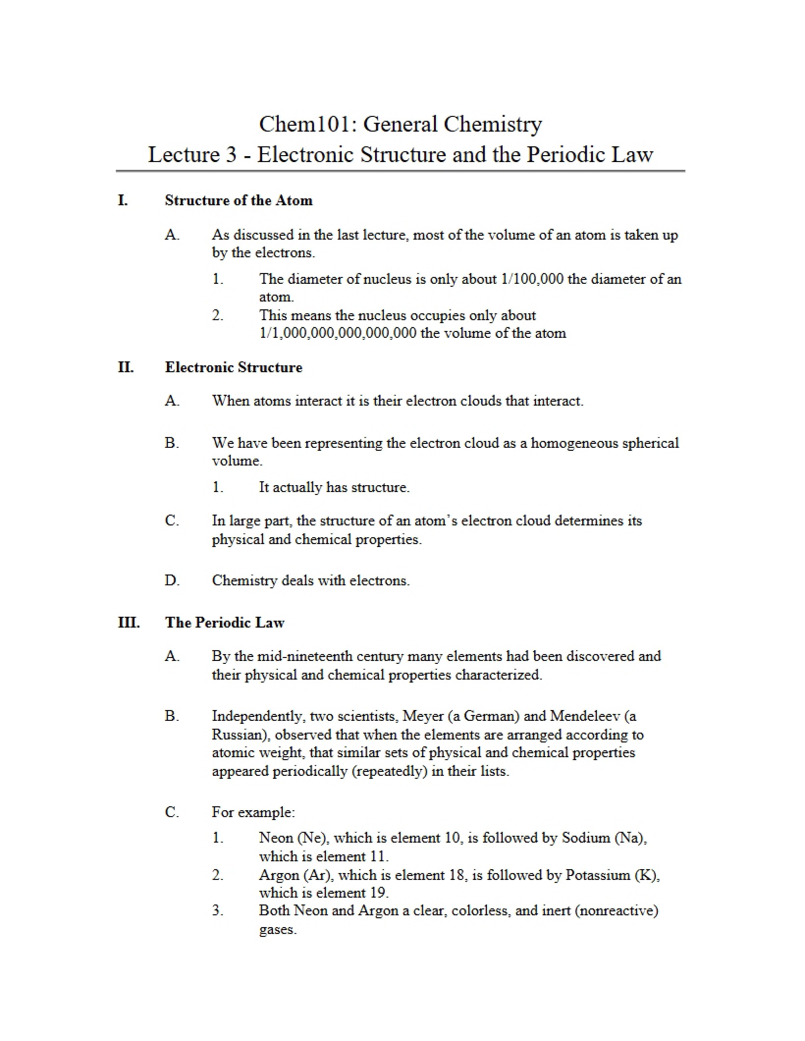 Periodic Law and Electronic Structure