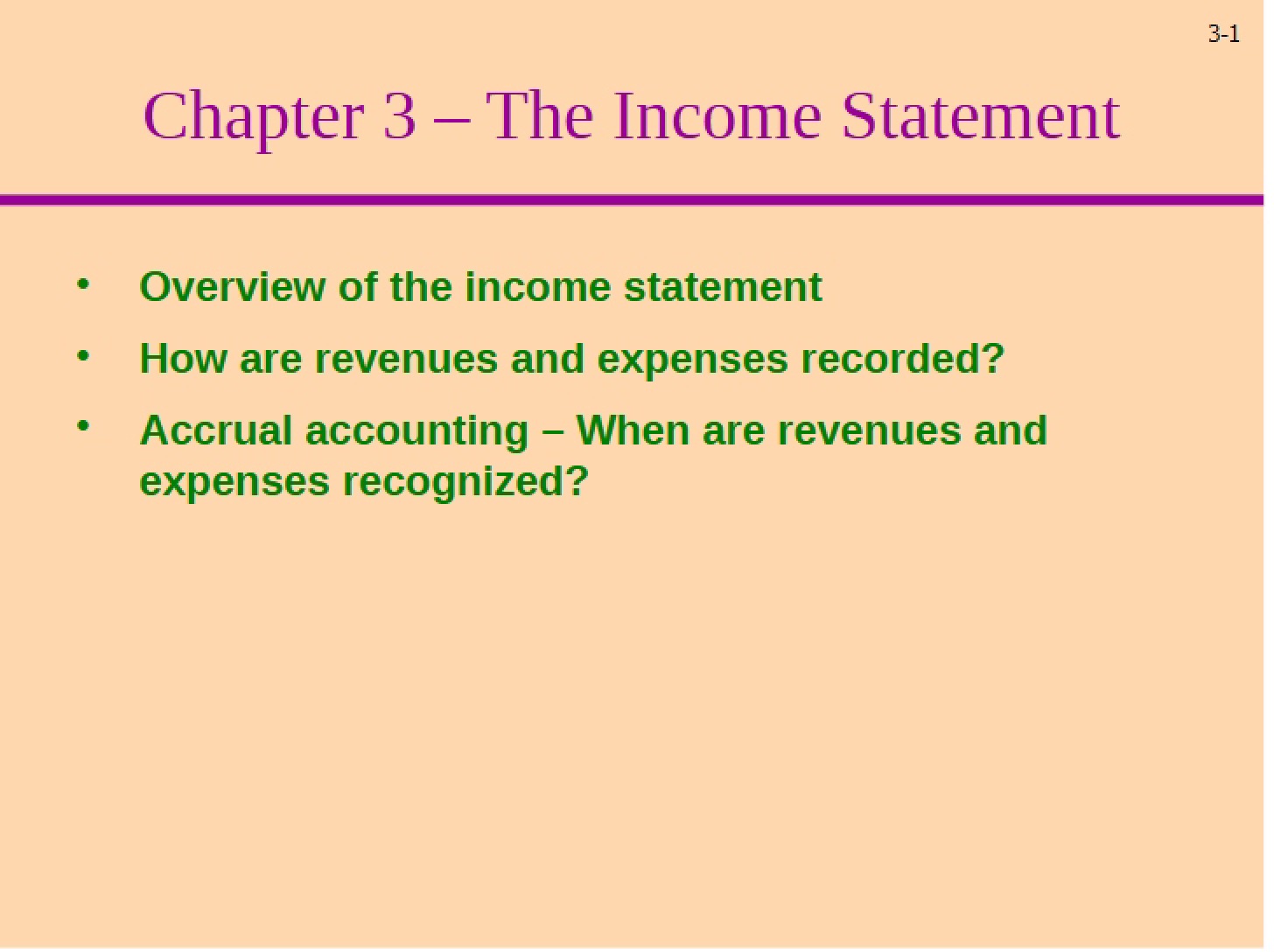 Income Statement Chapter 03