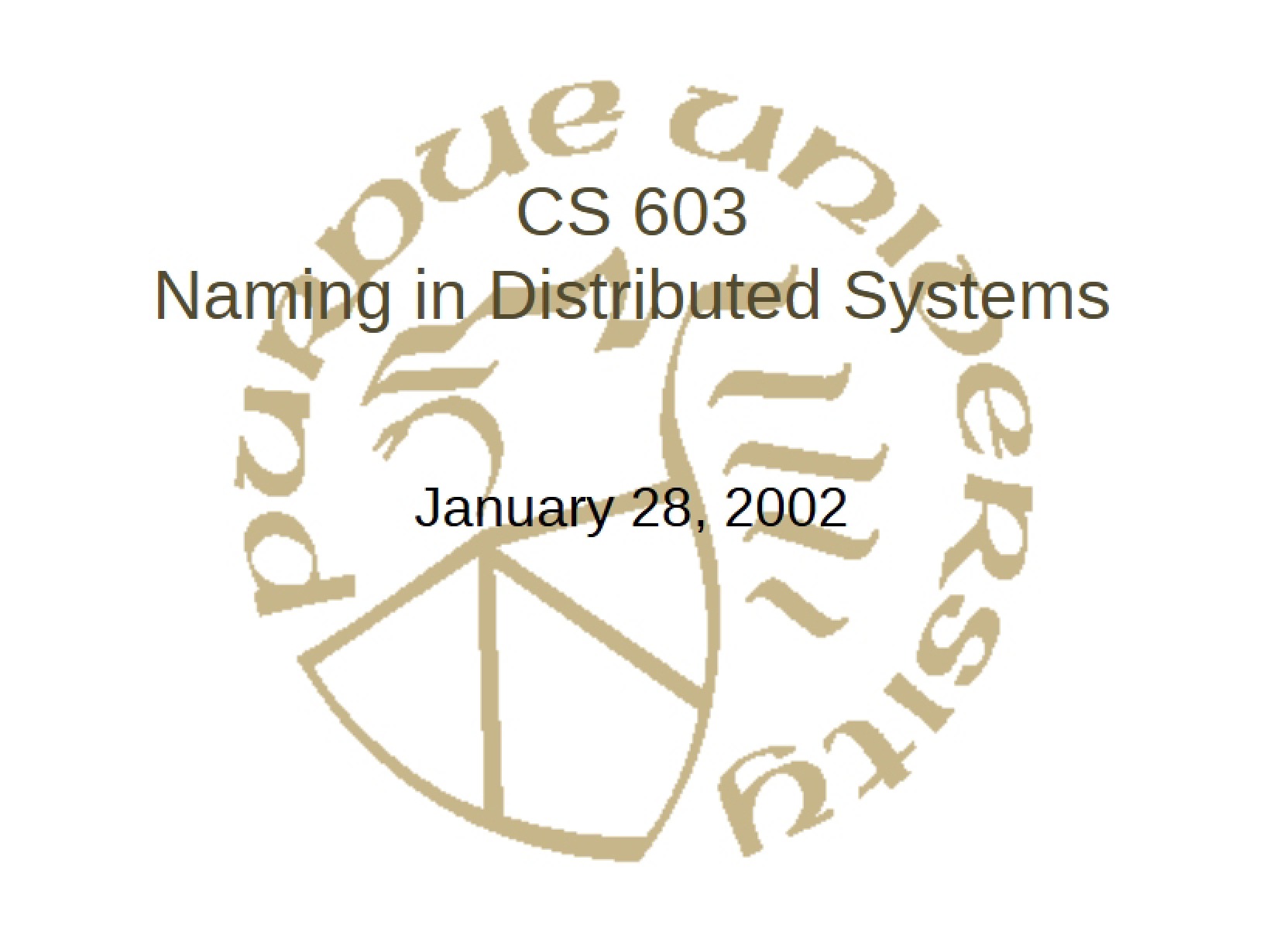 Distributed Systems Naming