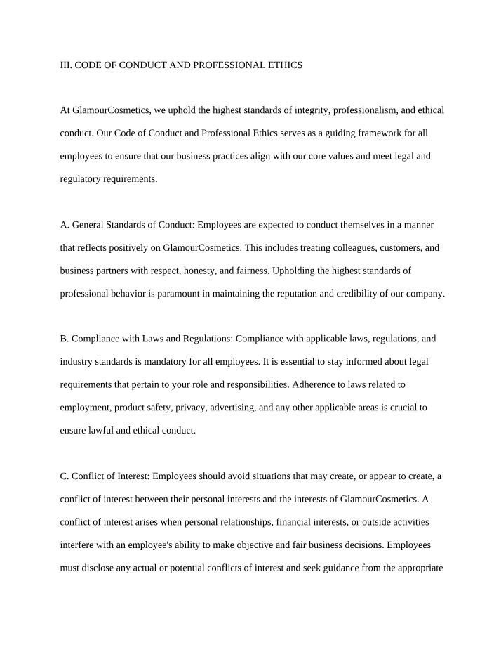 Professional Ethics and Code of Conduct