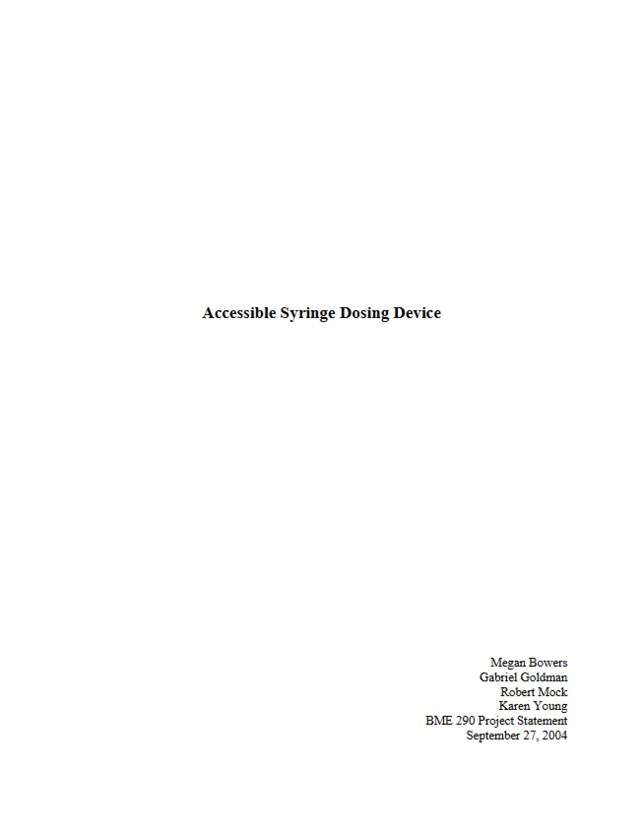 Accessible Syringe Dosing Device