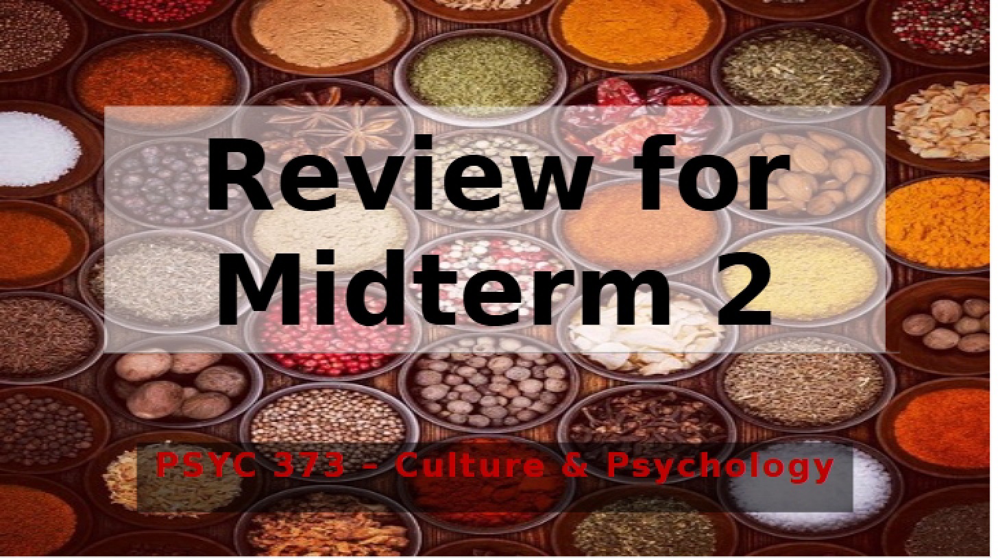 Review for Midterm 2 (Part 2)