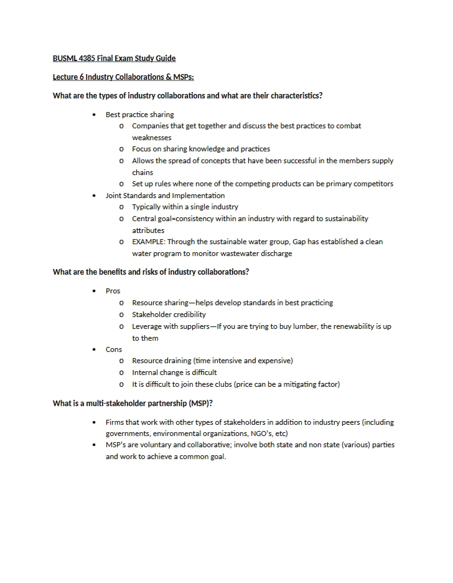Final Exam Prep Guide