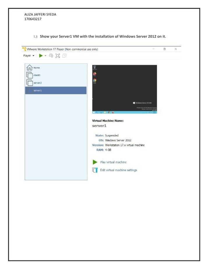 Windows Server 2012 Installation on Server1