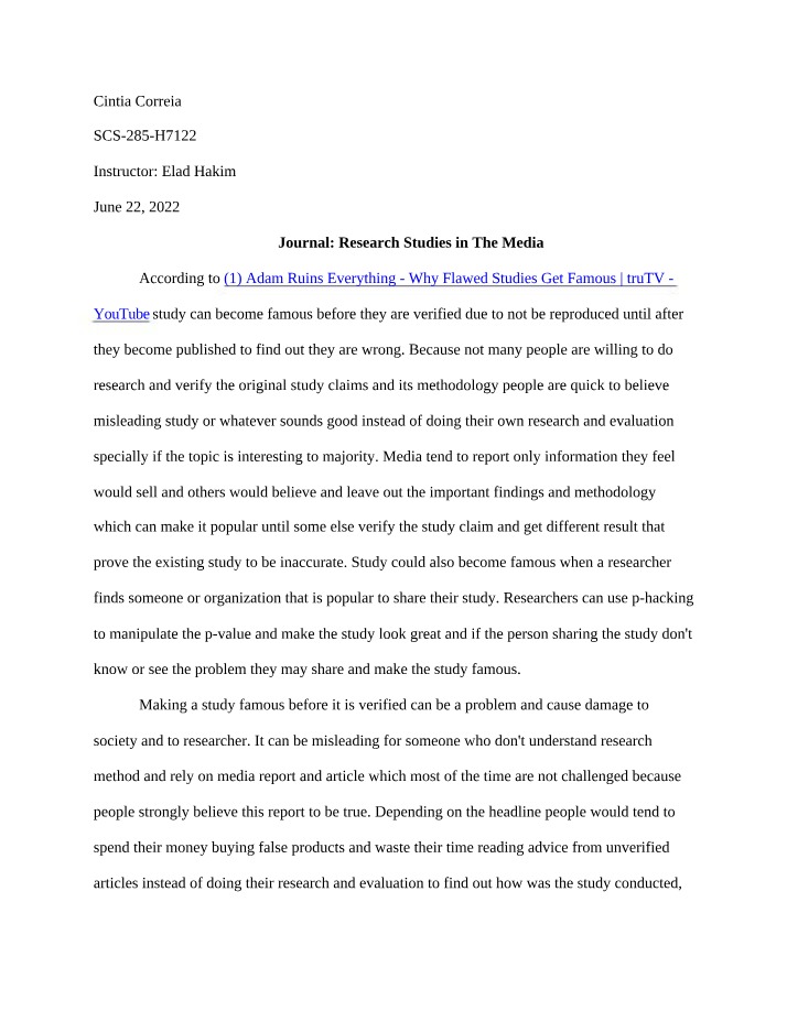 Why Flawed Studies Get Famous - The Impact of Media