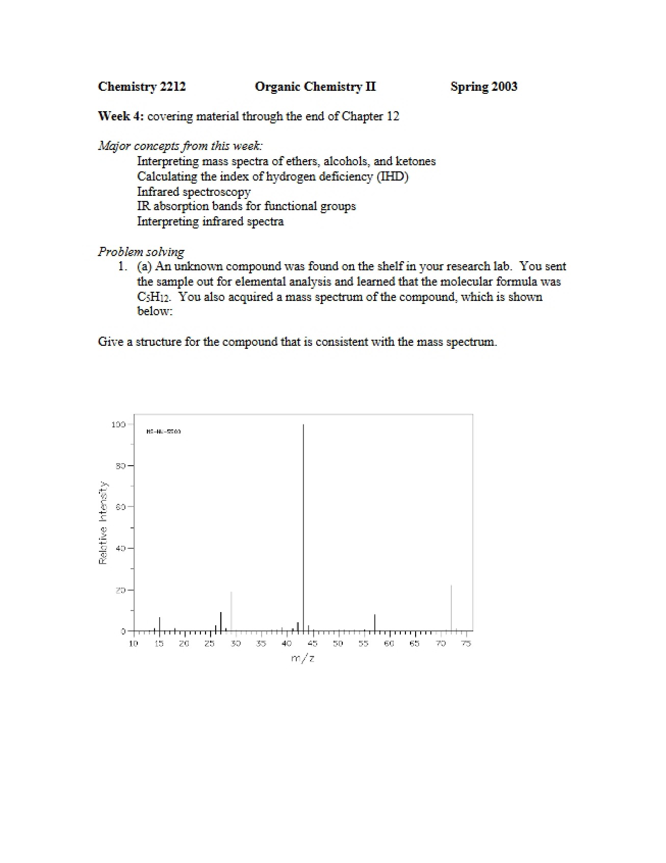 Second Organic Chemistry Course