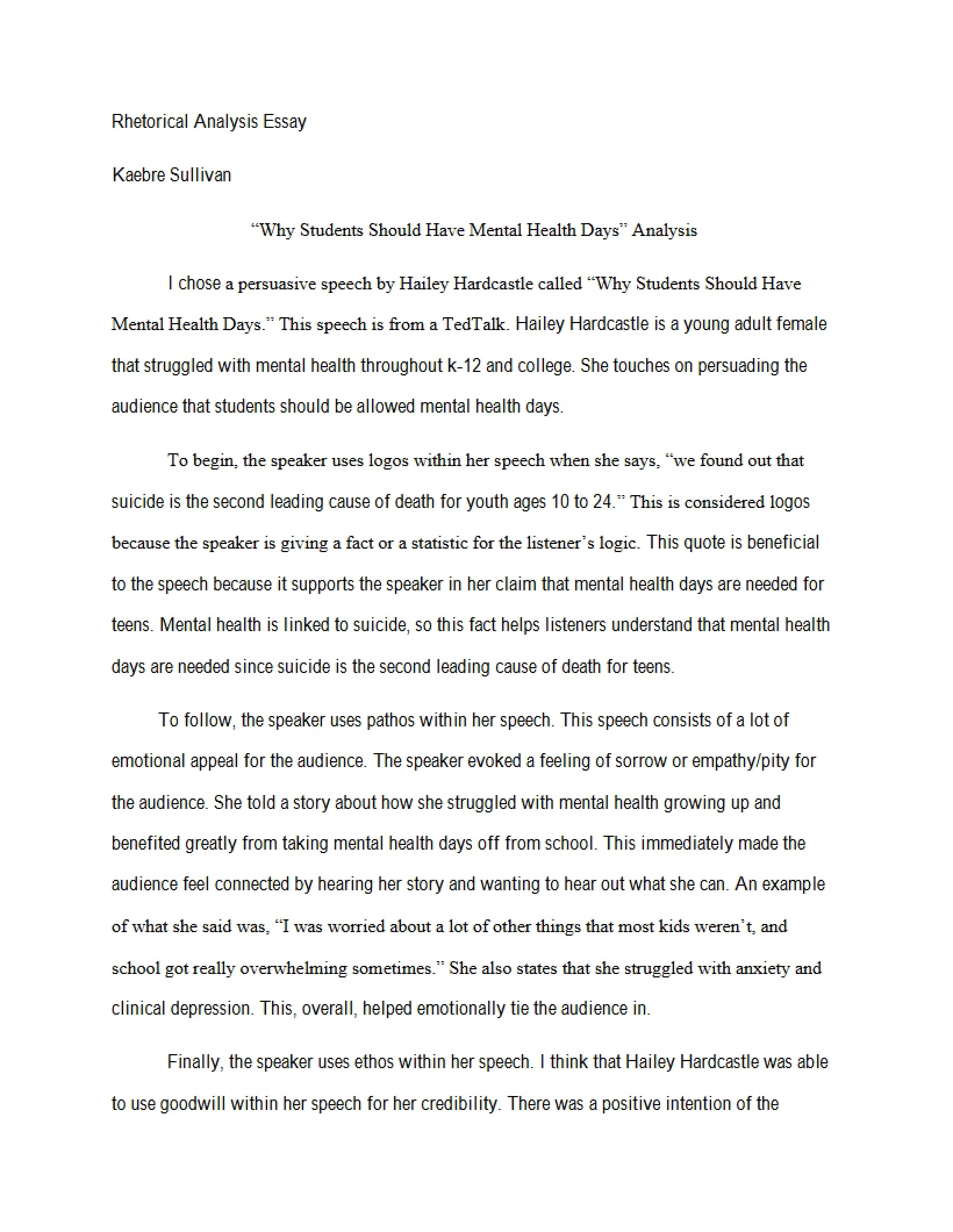 Essay on Rhetorical Analysis