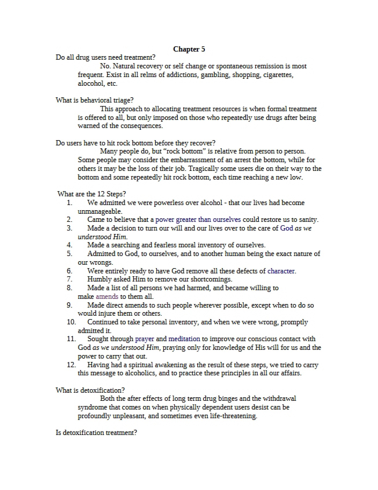 Overview of the Fifth Chapter