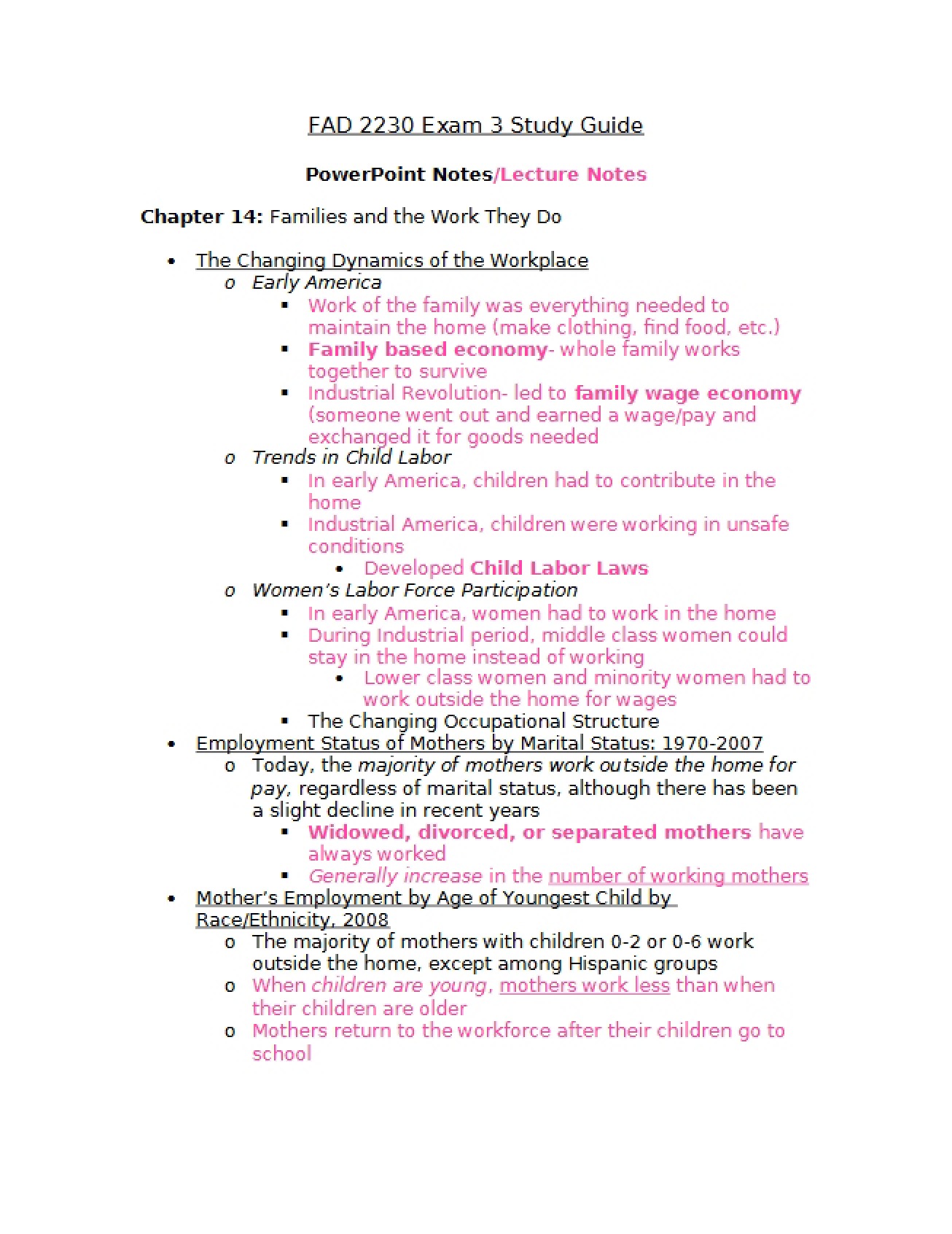 Comprehensive Review for the Third Examination