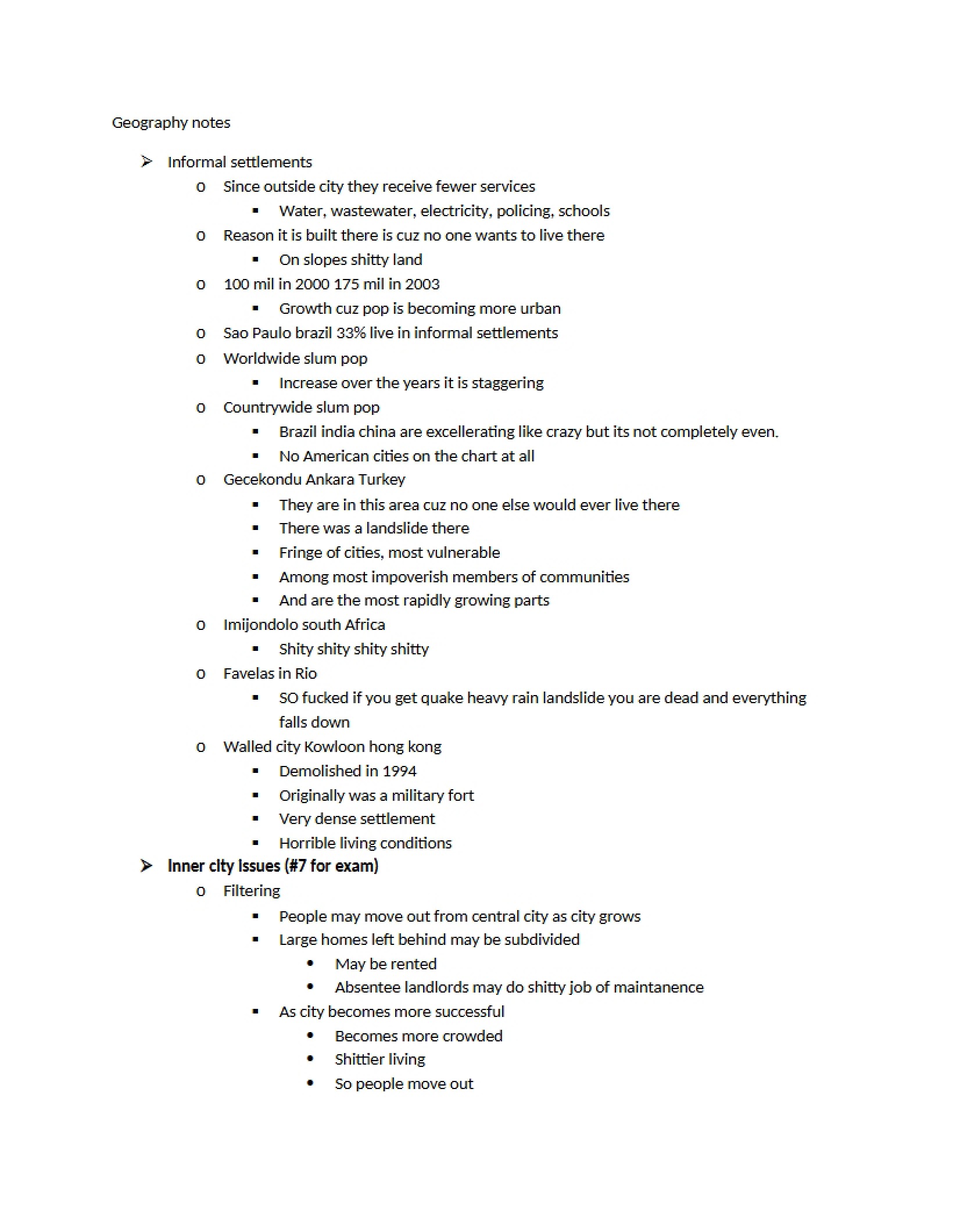 Class Lecture Notes
