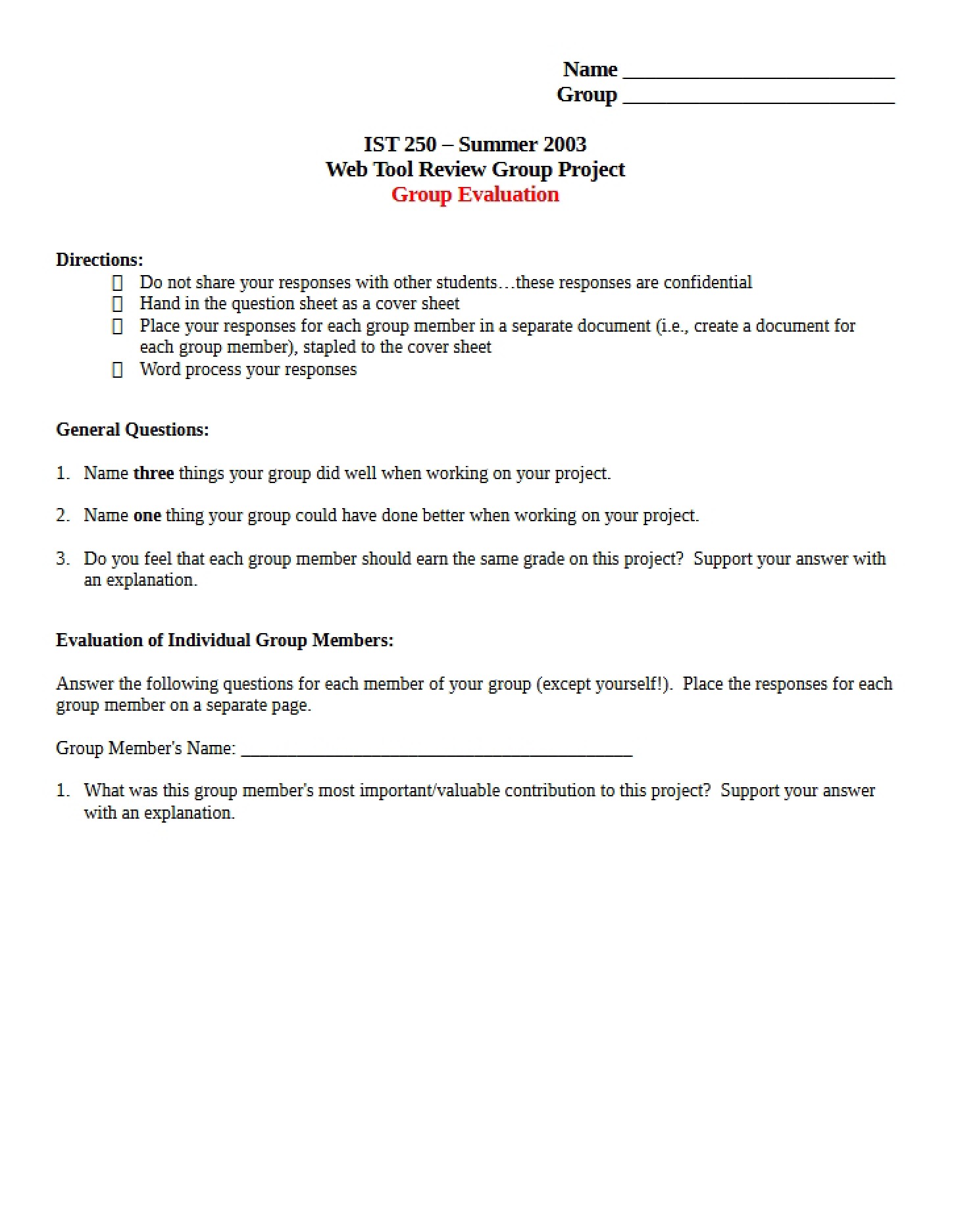 Group Project Web Tool Review