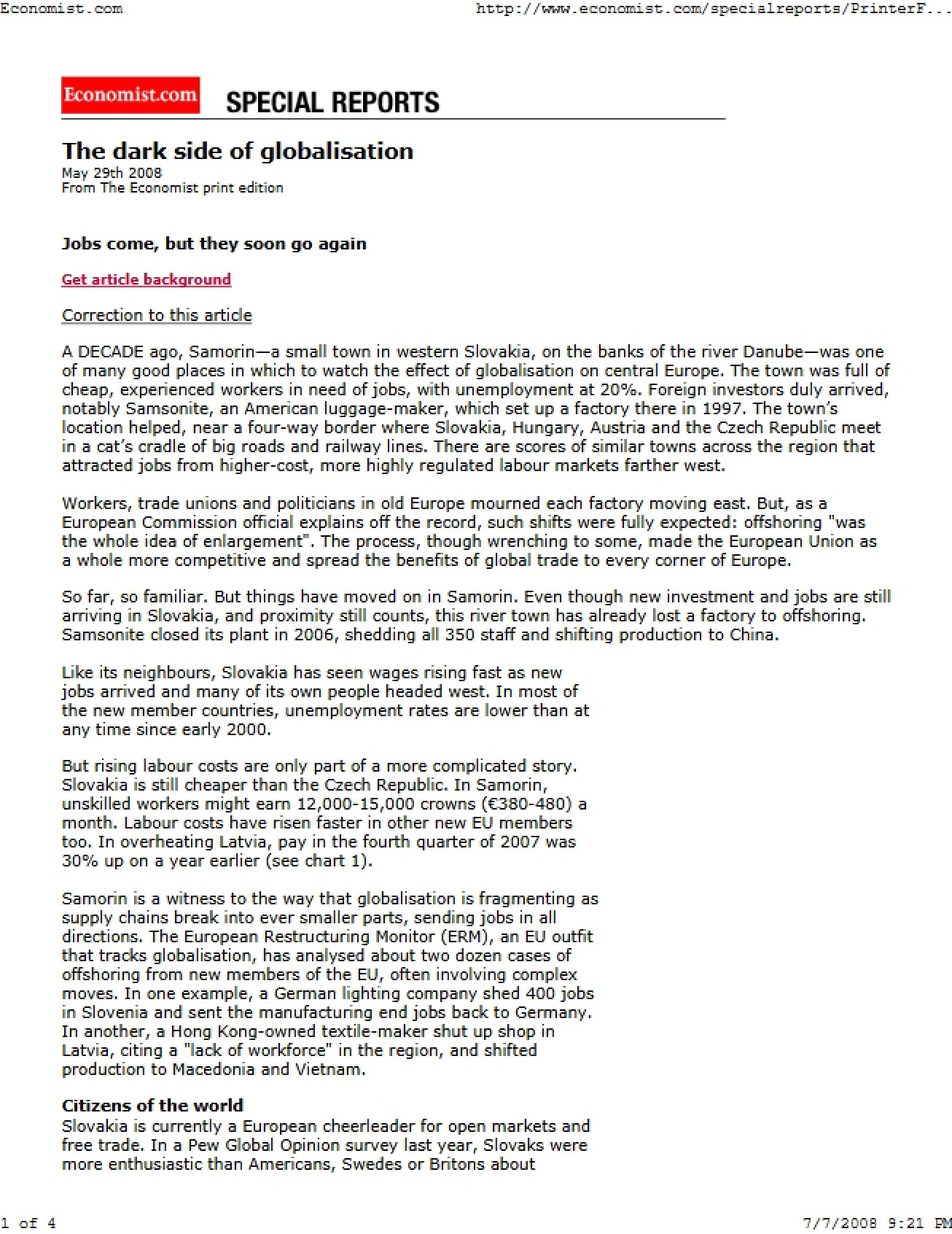 Negative Aspects of Globalisation