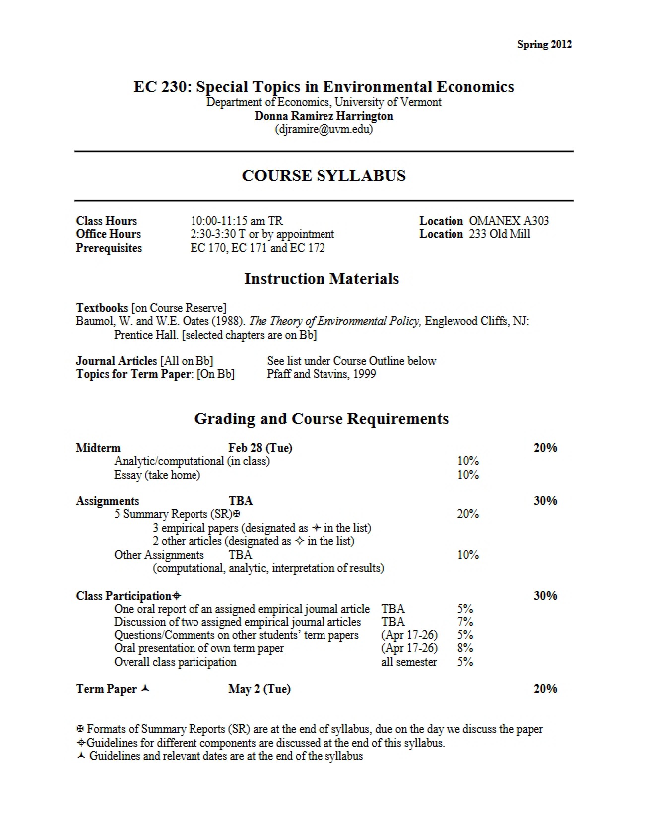 EC 230 Advanced Industrial Organization Syllabus